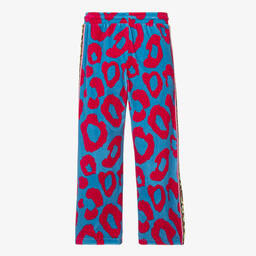 MARC JACOBS-Розово-голубые велюровые джоггеры с леопардовым принтом | Childrensalon Outlet