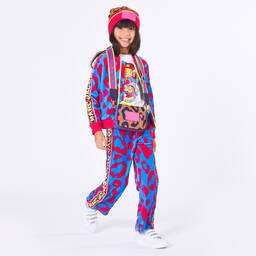 MARC JACOBS-Розово-голубые велюровые джоггеры с леопардовым принтом | Childrensalon Outlet