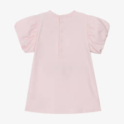 MARC JACOBS-فستان بناتي قطني وردي بأكمام منتفخة | Childrensalon Outlet