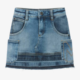MARC JACOBS-Girls Denim Skirt with Patchwork | Childrensalon Outlet