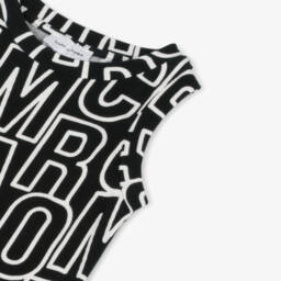 MARC JACOBS-Платье из хлопка с брендовым логотипом для девочек в цвете эбони | Childrensalon Outlet