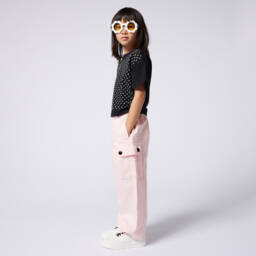 MARC JACOBS-Girls Ebony Cotton Daisy Rhinestone Tee | Childrensalon Outlet
