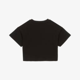 MARC JACOBS-Girls Ebony Cotton Daisy Rhinestone Tee | Childrensalon Outlet