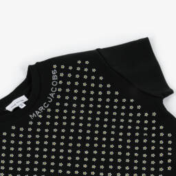 MARC JACOBS-Girls Ebony Cotton Daisy Rhinestone Tee | Childrensalon Outlet
