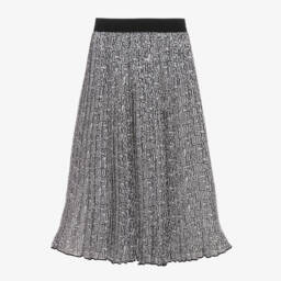 MARC JACOBS-تنورة أنيقة مطوية بالأبيض والأسود للبنات | Childrensalon Outlet