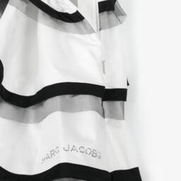 MARC JACOBS-Girls Elegant Monochrome Ruffle Gown | Childrensalon Outlet