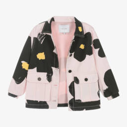 MARC JACOBS-Girls Elegant Pink Jacquard Coat | Childrensalon Outlet