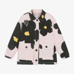 MARC JACOBS-Girls Elegant Pink Jacquard Coat | Childrensalon Outlet