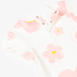 MARC JACOBS-Платье из хлопка с цветочным узором кремовое розовое для девочек | Childrensalon Outlet