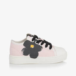 MARC JACOBS-Girls Floral Pink Canvas Sneakers | Childrensalon Outlet