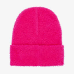 MARC JACOBS-Girls Fuchsia Fluffy Knit Hat | Childrensalon Outlet