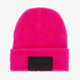 MARC JACOBS-Girls Fuchsia Fluffy Knit Hat | Childrensalon Outlet