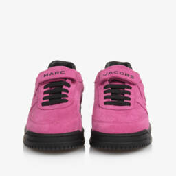 MARC JACOBS-Girls Fuchsia Suede Trainers | Childrensalon Outlet