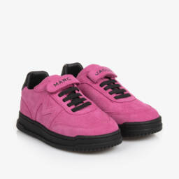 MARC JACOBS-Girls Fuchsia Suede Trainers | Childrensalon Outlet