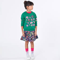 MARC JACOBS-Girls Green Cotton Patches Sweatshirt | Childrensalon Outlet