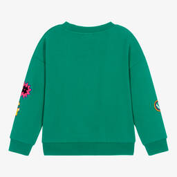 MARC JACOBS-Girls Green Cotton Patches Sweatshirt | Childrensalon Outlet