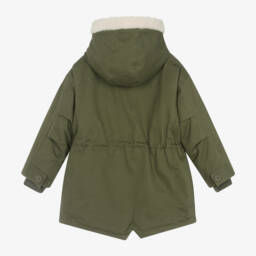MARC JACOBS-Girls Hooded Green Parka Coat | Childrensalon Outlet