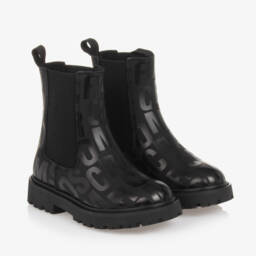 MARC JACOBS-Girls Leather Black Ankle Boots | Childrensalon Outlet