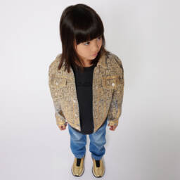 MARC JACOBS-Girls Metallic Logo Denim Jacket | Childrensalon Outlet