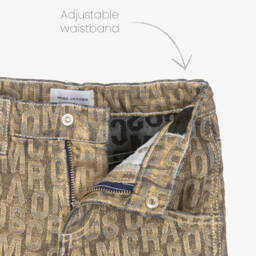 MARC JACOBS-Girls Metallic Logo Denim Trousers | Childrensalon Outlet