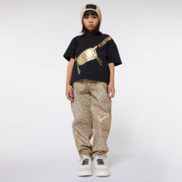 MARC JACOBS-Girls Metallic Logo Denim Trousers | Childrensalon Outlet