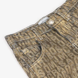 MARC JACOBS-Girls Metallic Logo Denim Trousers | Childrensalon Outlet