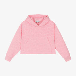 MARC JACOBS-توب هودي كروب قطن لون زهري للبنات | Childrensalon Outlet