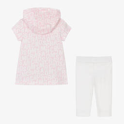 MARC JACOBS-Girls Pink & Ivory Cotton Leggings Set | Childrensalon Outlet