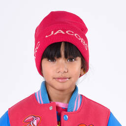 MARC JACOBS-Girls Pink Knitted Beanie Hat | Childrensalon Outlet