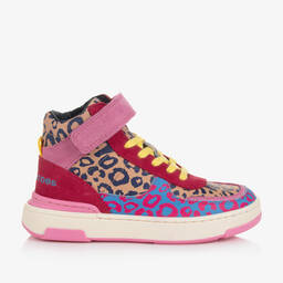 MARC JACOBS-Высокие розовые кроссовки с леопардовым принтом | Childrensalon Outlet