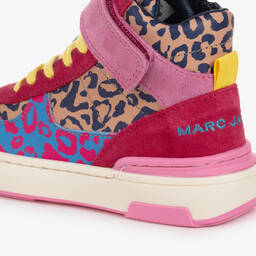 MARC JACOBS-Высокие розовые кроссовки с леопардовым принтом | Childrensalon Outlet