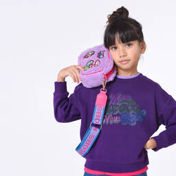 MARC JACOBS-سويتشيرت قطن جيرسي لون بنفسجي داكن للبنات | Childrensalon Outlet