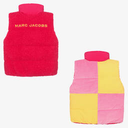 MARC JACOBS-Розово-желтый двусторонний жилет для девочек | Childrensalon Outlet