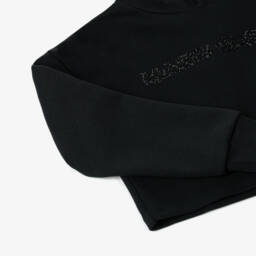 MARC JACOBS-Girls Sparkling Black Cotton Hoodie | Childrensalon Outlet