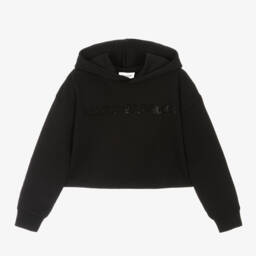 MARC JACOBS-Girls Sparkling Black Cotton Hoodie | Childrensalon Outlet