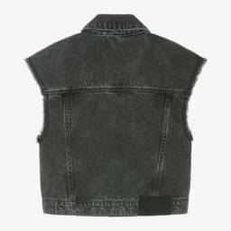 MARC JACOBS-سترة دنيم سوداء براقة للبنات | Childrensalon Outlet