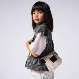 MARC JACOBS-سترة دنيم سوداء براقة للبنات | Childrensalon Outlet