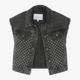 MARC JACOBS-سترة دنيم سوداء براقة للبنات | Childrensalon Outlet