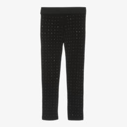 MARC JACOBS-Girls Sparkling Rhinestone Black Leggings | Childrensalon Outlet