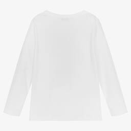 MARC JACOBS-Белый хлопковый топ для девочек | Childrensalon Outlet