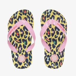 MARC JACOBS-Girls Yellow Cheetah Flip-Flops | Childrensalon Outlet