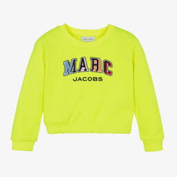 MARC JACOBS-Girls Yellow Cropped Logo Sweatshirt | Childrensalon Outlet