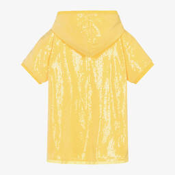 MARC JACOBS-Girls Yellow Hooded Sequin Dress | Childrensalon Outlet