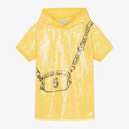 MARC JACOBS-Girls Yellow Hooded Sequin Dress | Childrensalon Outlet