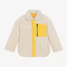 MARC JACOBS-Ivory Shearling Smiley Jacket | Childrensalon Outlet