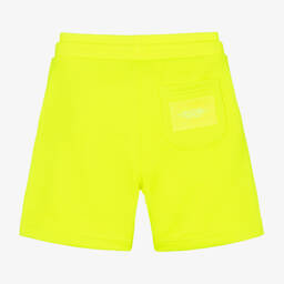 MARC JACOBS-Neon Yellow Cotton Logo Shorts | Childrensalon Outlet