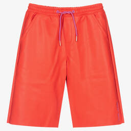 مارك جاكوبس-بنطلون كولوت جلد صناعي لون برتقالي للبنات | Childrensalon Outlet