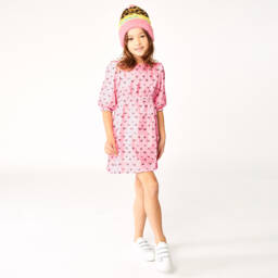 MARC JACOBS-Pink Printed Satin Dress  | Childrensalon Outlet