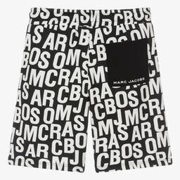 MARC JACOBS-Teen Black & White Cotton Jersey Shorts | Childrensalon Outlet