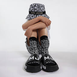 MARC JACOBS-Teen Black & White Cotton Jersey Shorts | Childrensalon Outlet